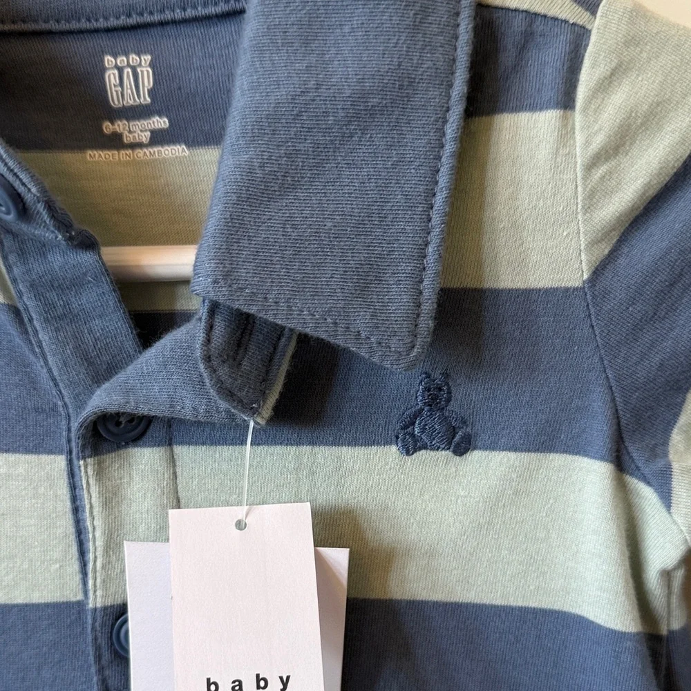 GAP Navy and Light Blue Striped Kids Bodysuit - Picture 4 of 4
